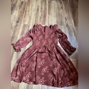 Madewell Lucie floral V-Neck smocked mini dress S Puff Sleeve CottageCore